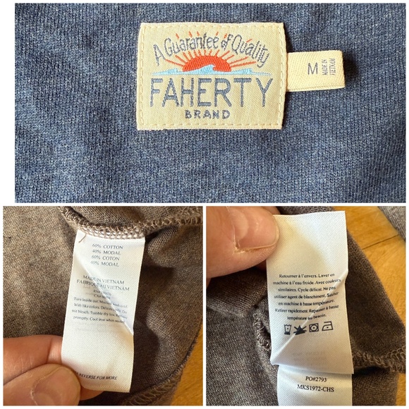 FAHERTY SUFFOLK 1/4 ZIP PULLOVER SWEATER COTTON MODAL PREPPY BUSINESS CASUAL M - Picture 13 of 13